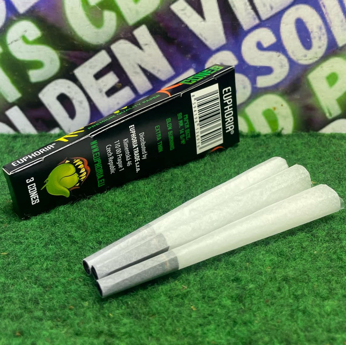 Image of CONES EUPHORIA KINGSIZE SLIM + FILTRES PAR 3