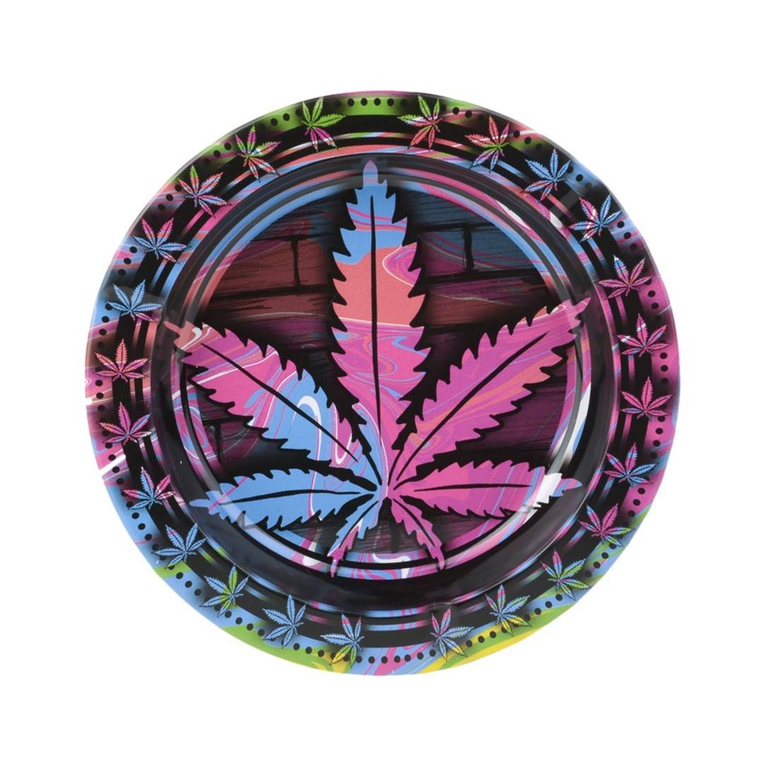 Image of CENICERO METAL HOJA COLORIDA