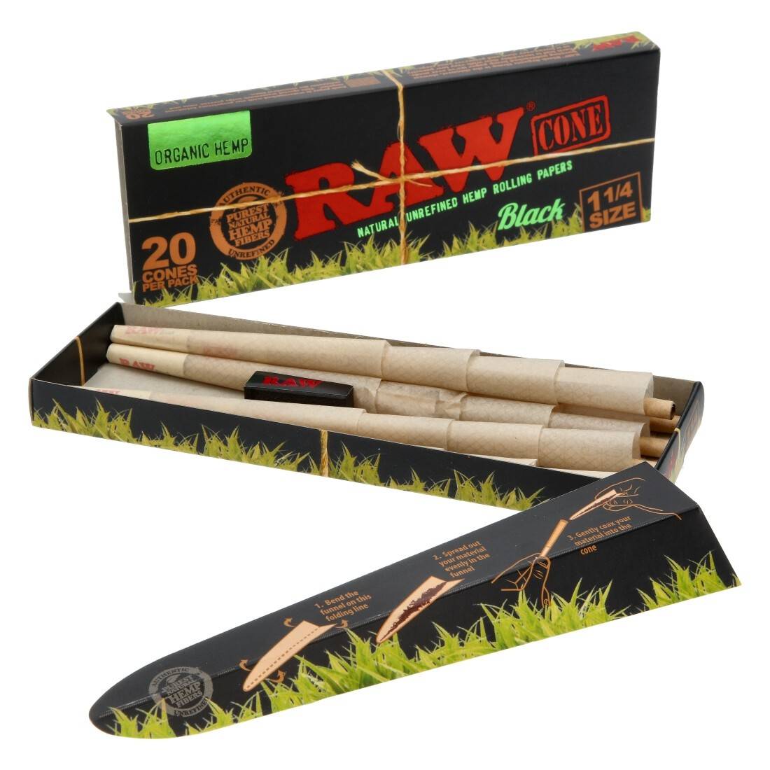 Image of CONO RAW BLACK ORGANIC 8CM POR 20